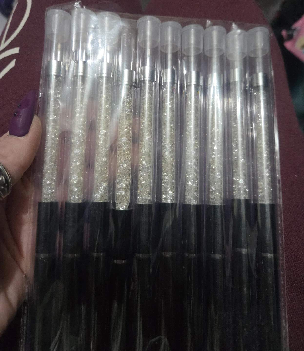 Set of 10 Rhinestone Makeup Brushes