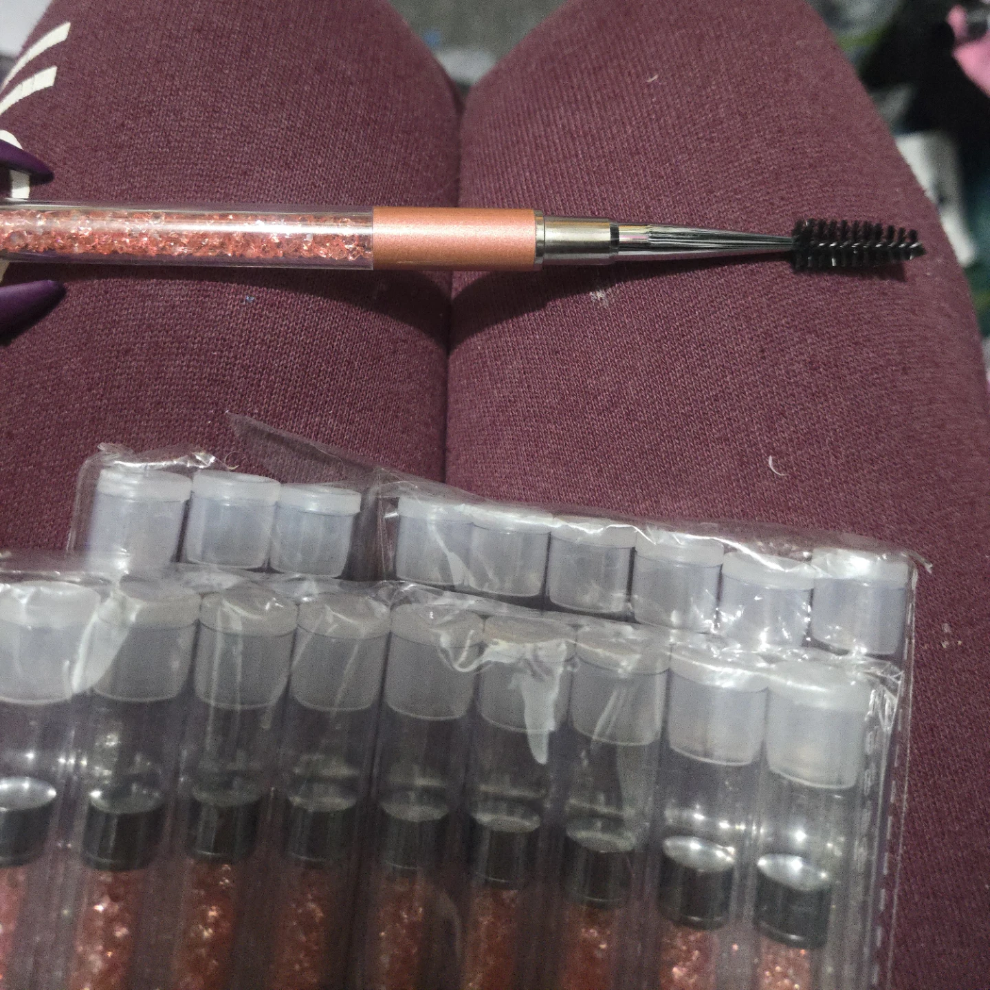 Set of 10 Rhinestone Makeup Brushes - photo 2