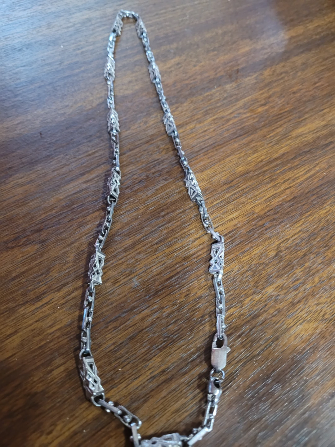 Silver tone chain necklace