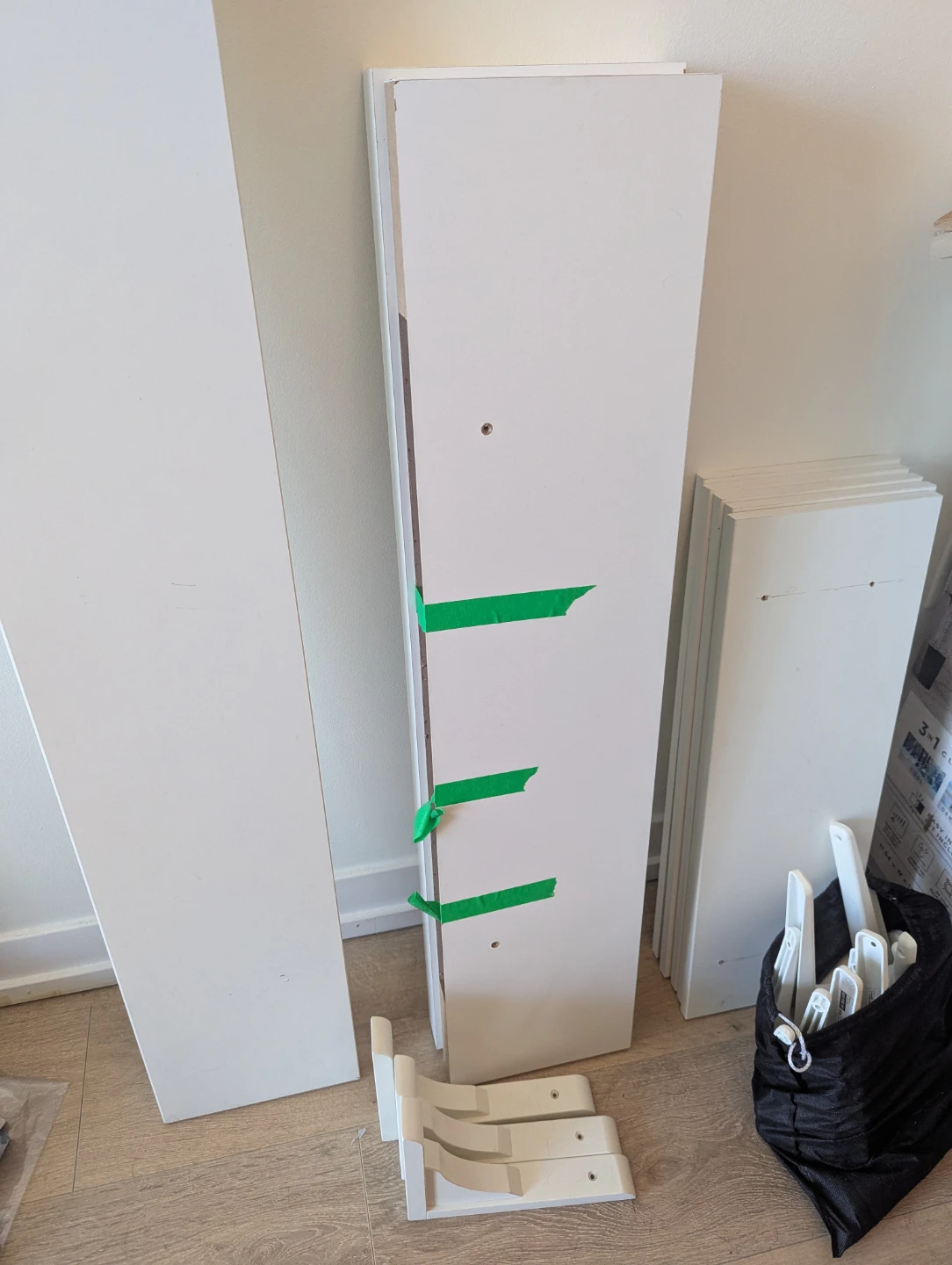 Assorted Ikea shelves and brackets