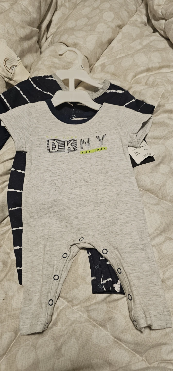 DKNY Baby Boys Grey Romper 0-3M