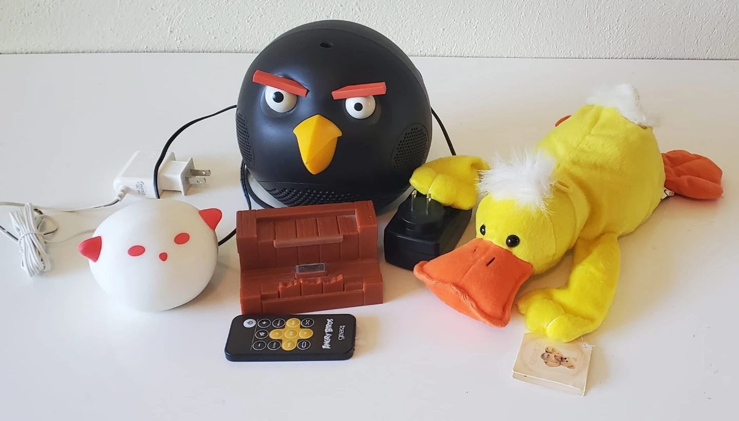 Angry Birds Speaker + IKEA Night Light + New Plush Toy