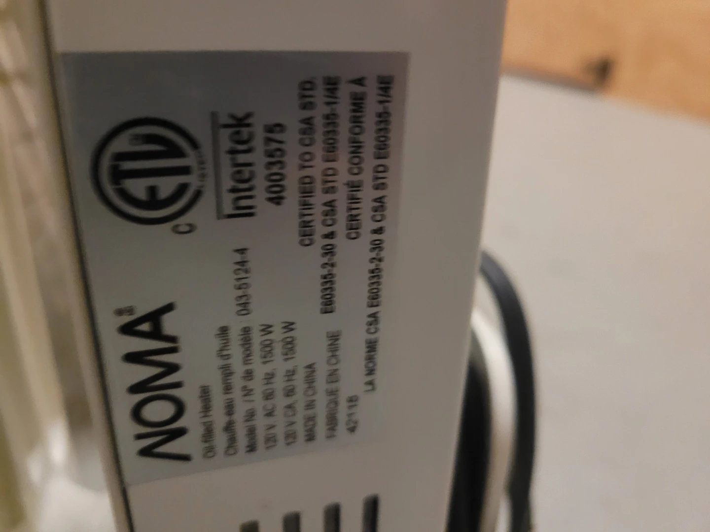 NOMA Oil-Filled Heater ON WHEELS - photo 4