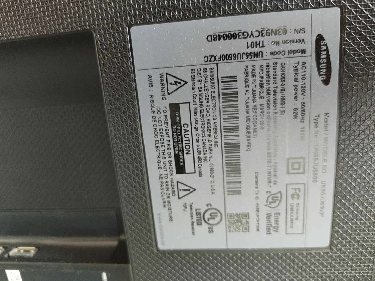 Samsung UN55JU6500F 55" 4K UHD Smart TV - photo 3