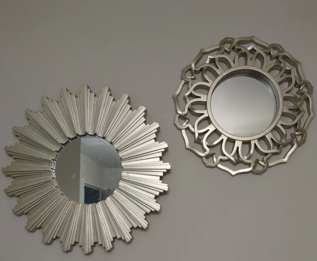 Decorative Sunburst and Ornate Mirrors - Set of 2
