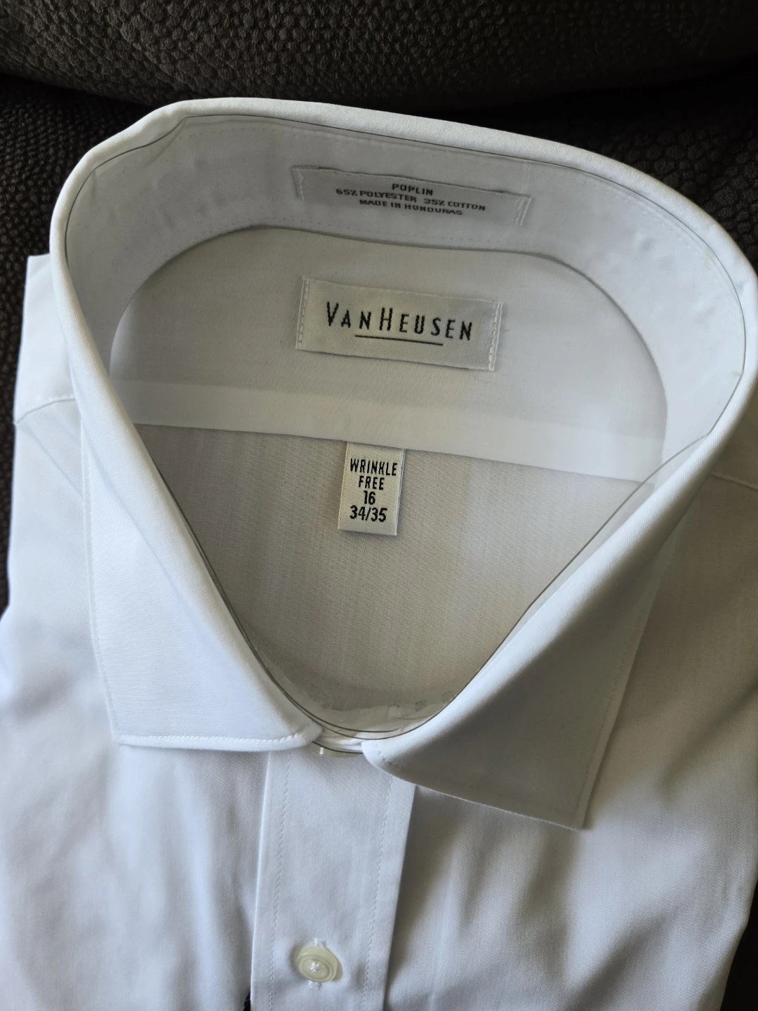 Van Heusen Men's White Wrinkle Free Dress Shirt Size 16 34/35 - photo 3