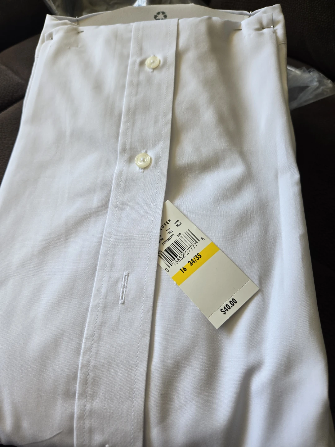 Van Heusen Men's White Wrinkle Free Dress Shirt Size 16 34/35 - photo 4