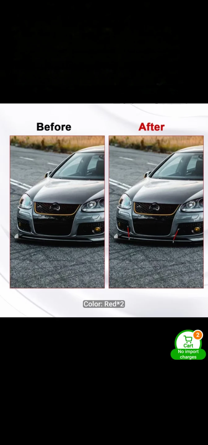 Adjustable Car Bumper Lip Splitter Rod Tie Strut Bar (Black)