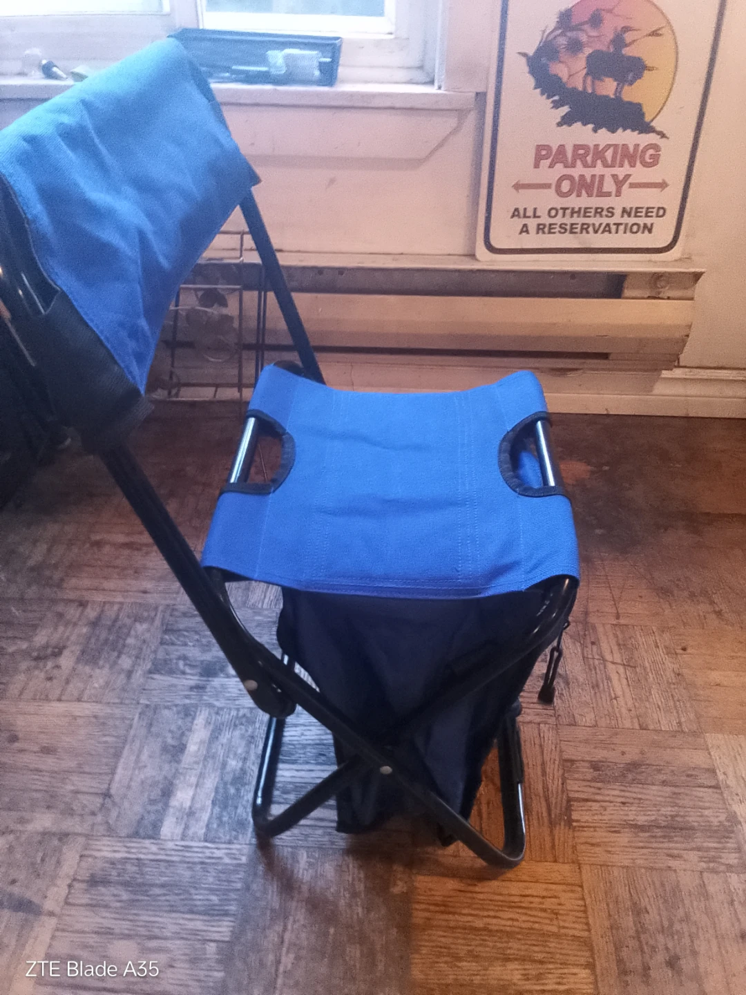 Blue Folding Camping Chair with Storage Bag - photo 2