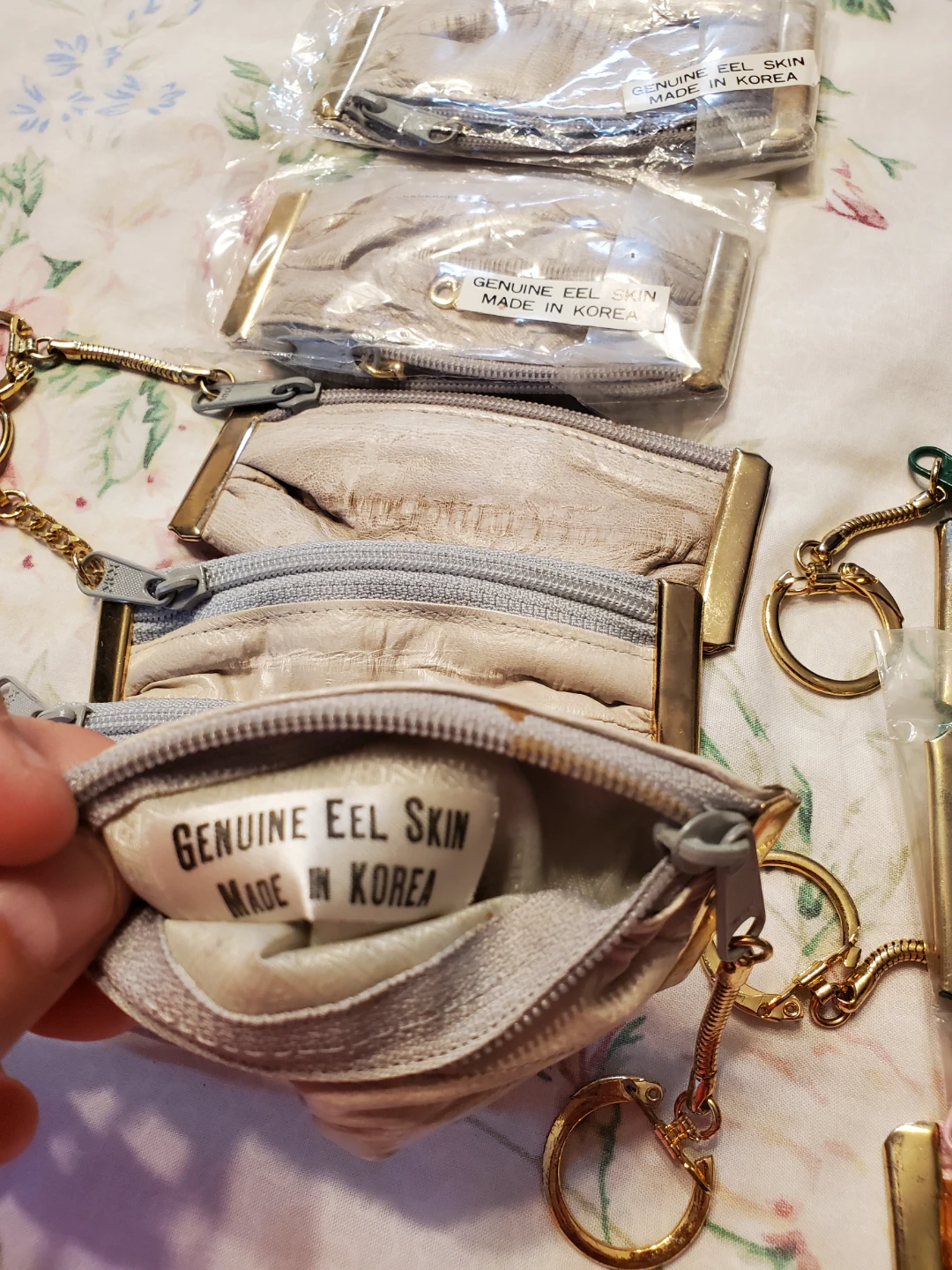 Genuine Eel Skin Coin Purses with Keychains (Set of 7) - photo 2