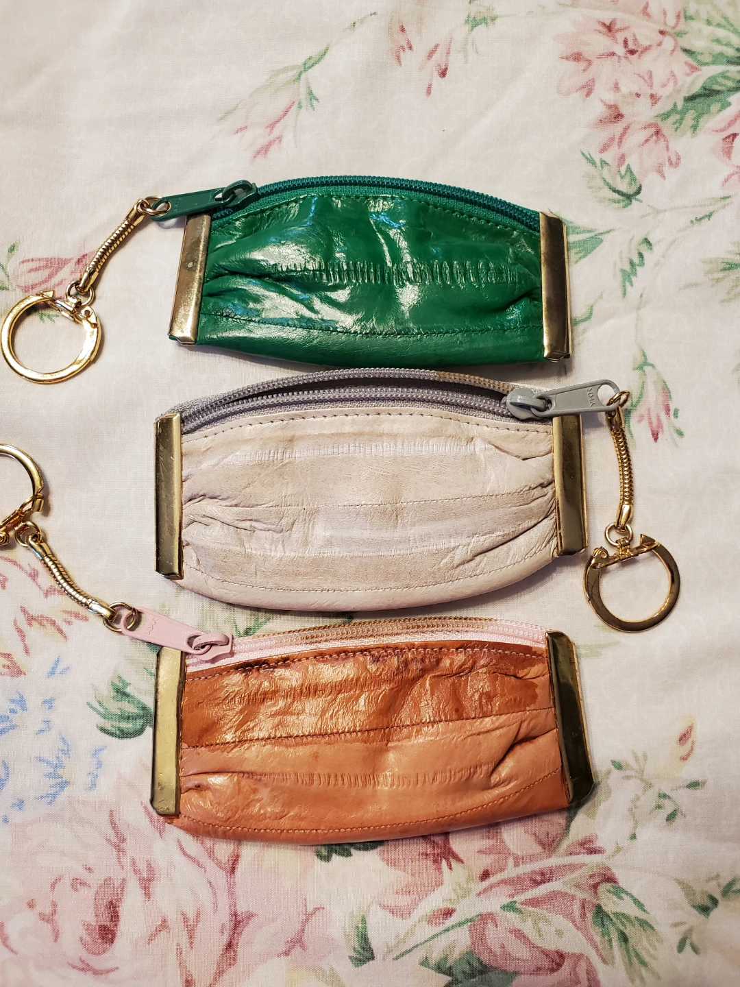 Genuine Eel Skin Coin Purses with Keychains (Set of 7) - photo 3