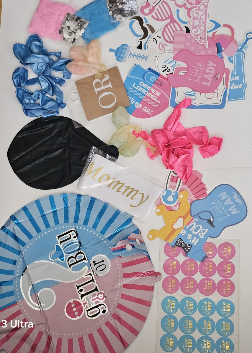 Gender Reveal Photo Booth Props & Decorations Set - photo 4