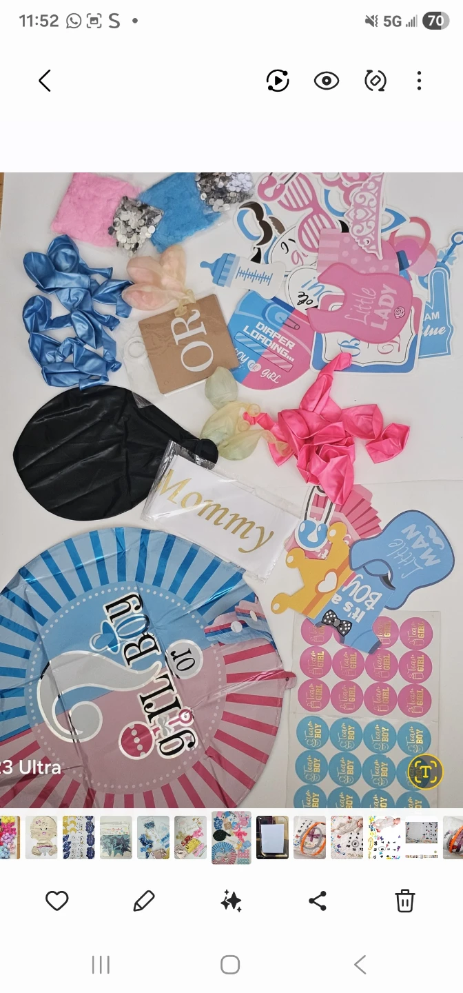 Gender Reveal Photo Booth Props & Decorations Set - photo 5