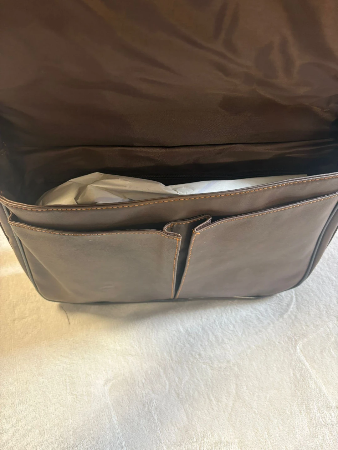 Brown Faux Leather Messenger Bag - photo 2
