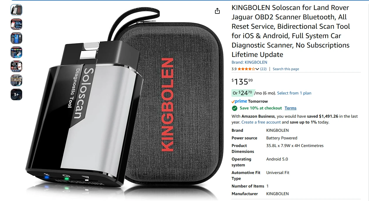 Soloscan Bluetooth OBD2 Scanner Tool - photo 2