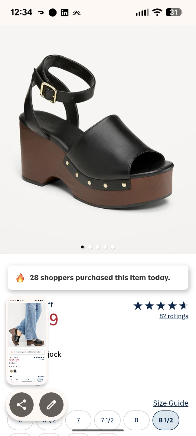 Old Navy Black Wedge Platform Sandals - photo 2