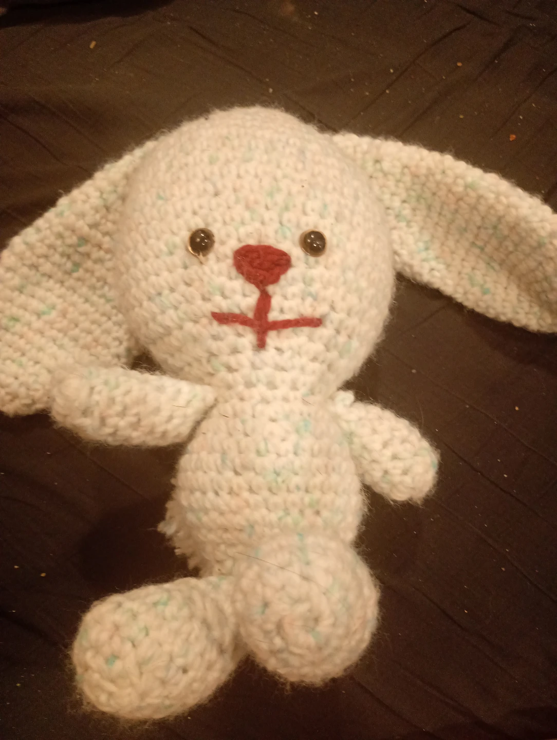 Crocheted Blue Bunny Plush Toy