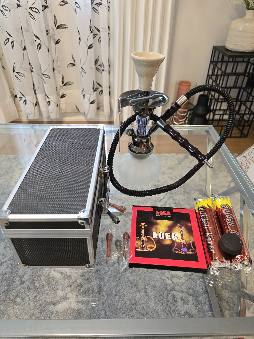 Portable Hookah Set with Charcoal and Foil - photo 2