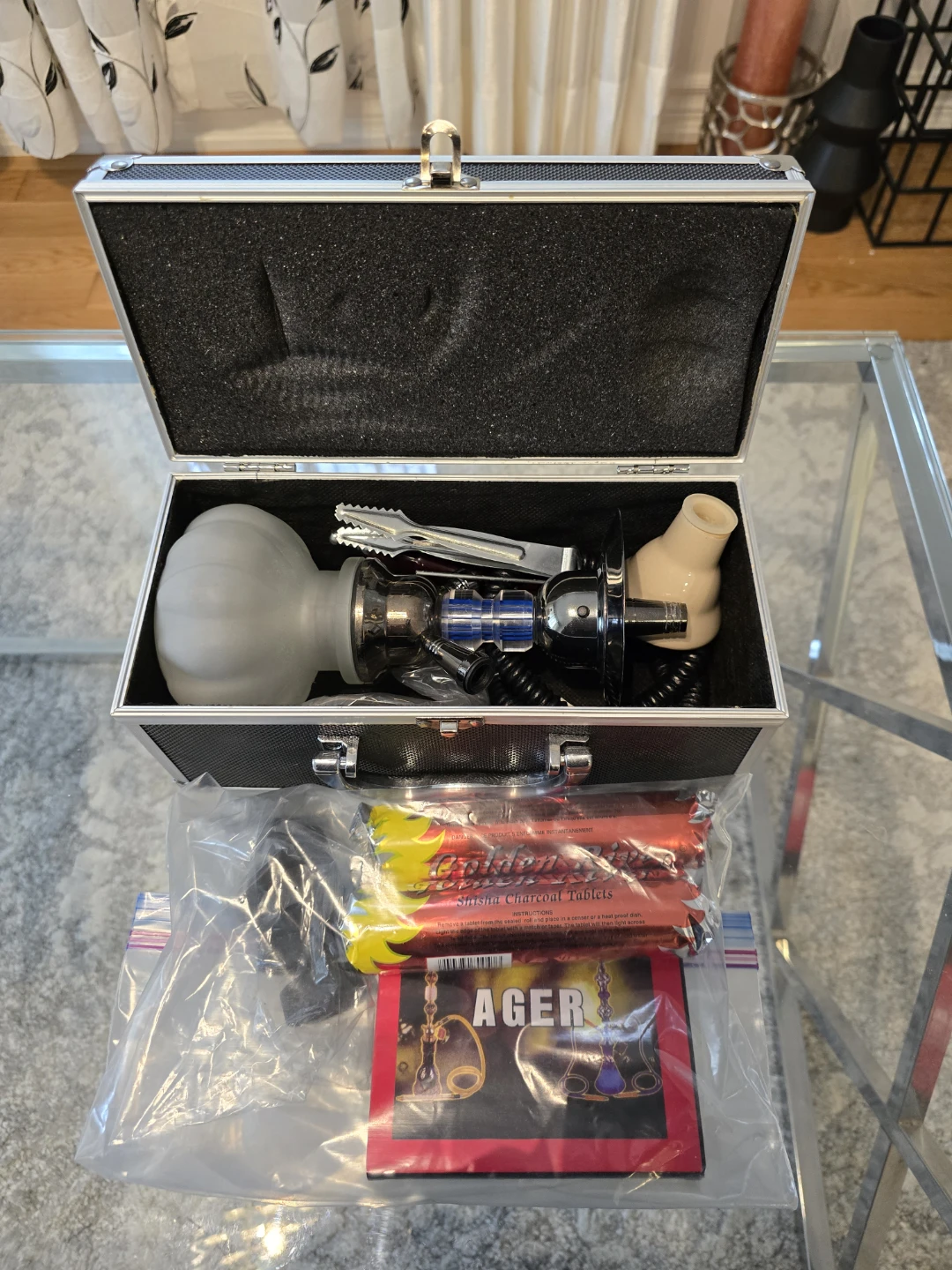 Portable Hookah Set with Charcoal and Foil - photo 3