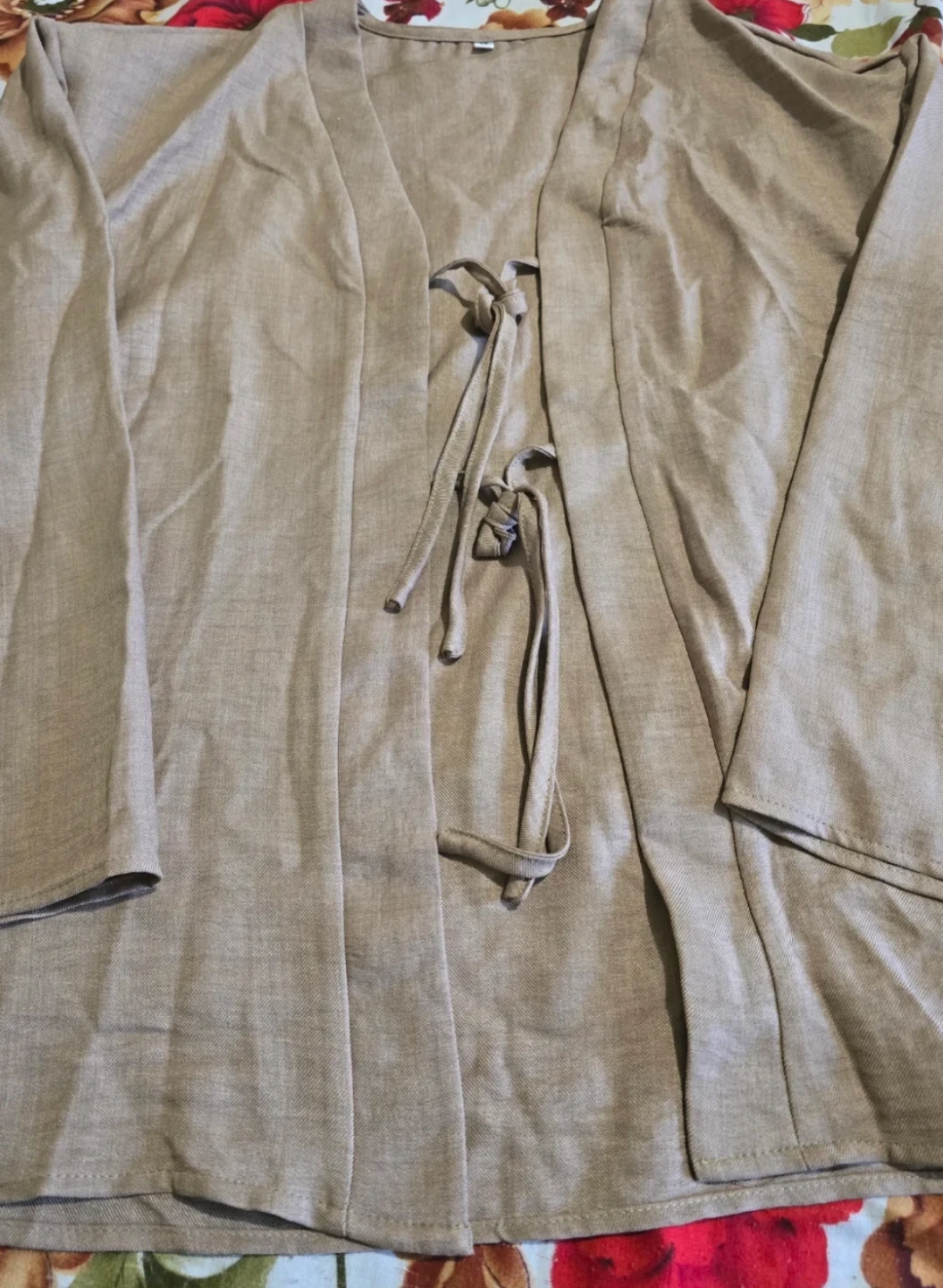 Linen Blend Kimono Style Top and Pants Set - photo 2