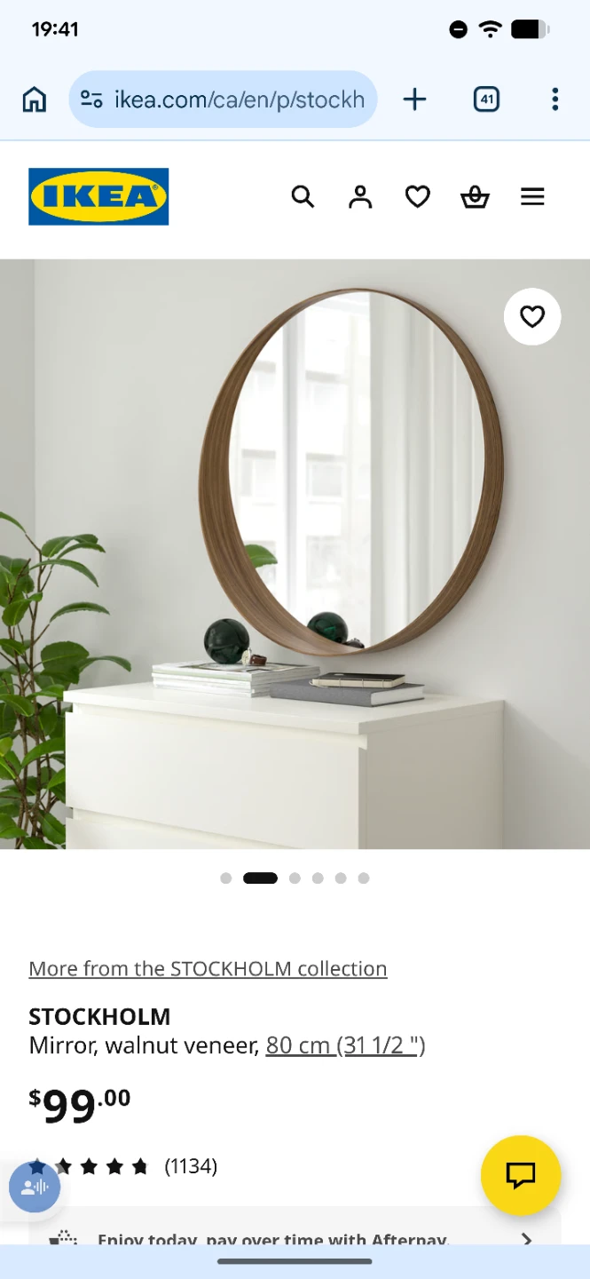 New: Ikea Stockholm Mirror walnut veneer 80 cm