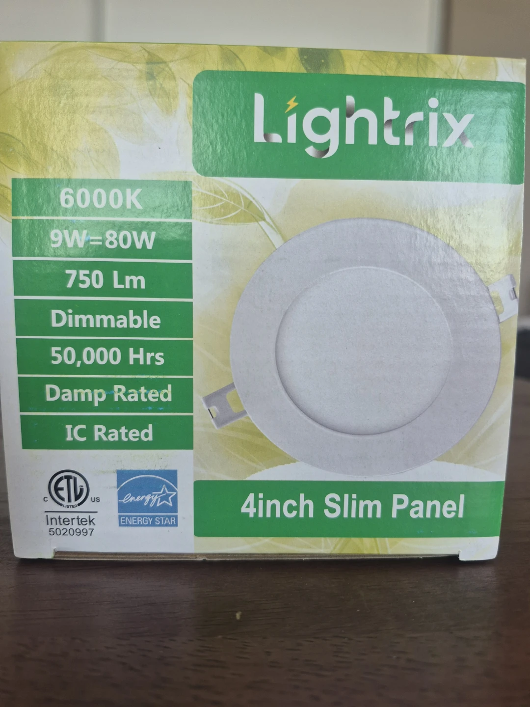 Lightrix 4 Inch Slim Panel LED Pot Light, 6000K Potlight