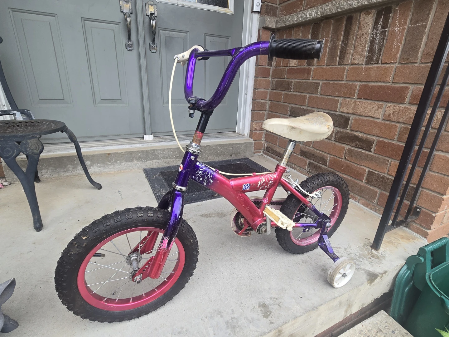 Kids Purple and Pink Bicycle with Training Wheels