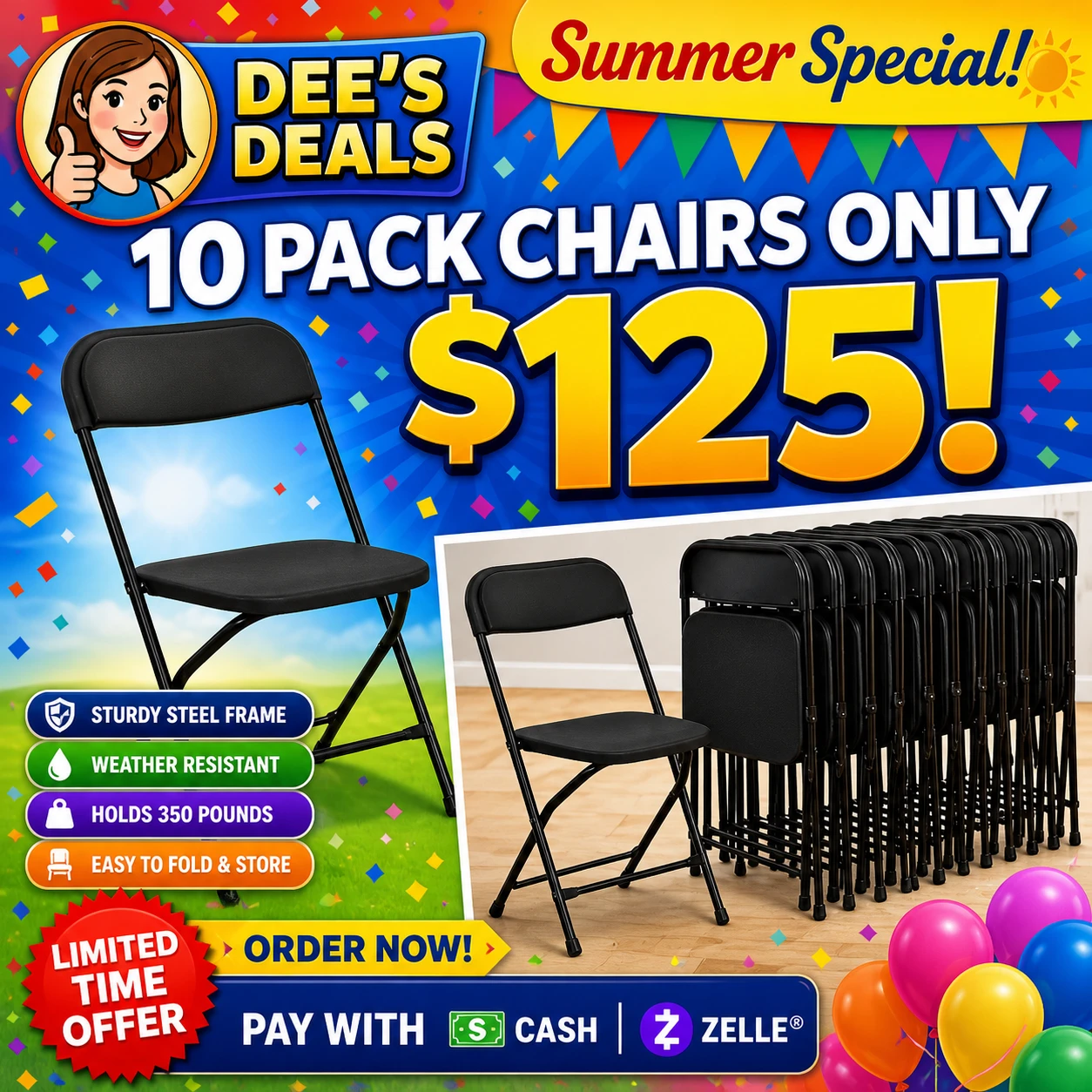 10 Pack Folding Chairs Brand New In Box $125 - photo 2