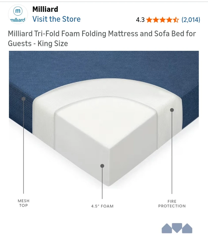 Tri-fold Foam Mattress and Sofa bed- King size - photo 3