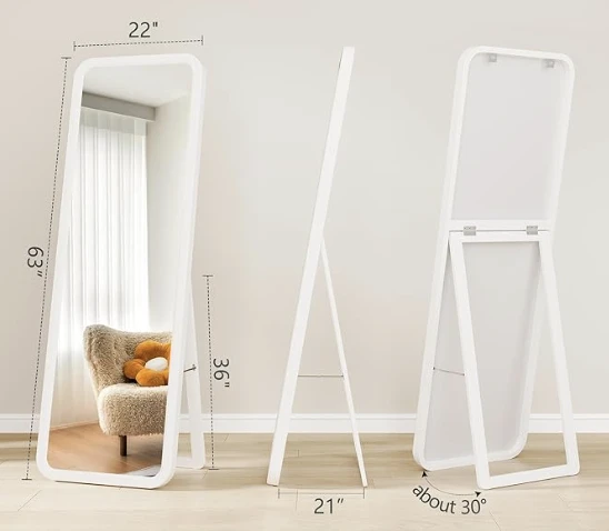 Wooden full length mirror - photo 2