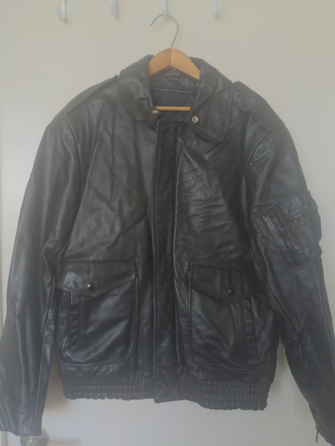 Bristol Black Leather Bomber Jacket