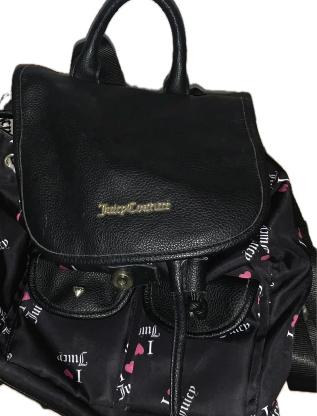 Juicy Couture Black Backpack with I Love Juicy Print