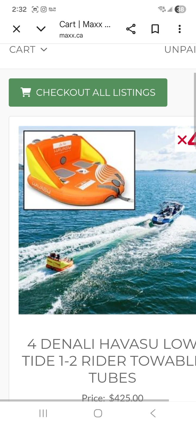 Havasu Low Tide 1-2 Rider Towable Tube - photo 2