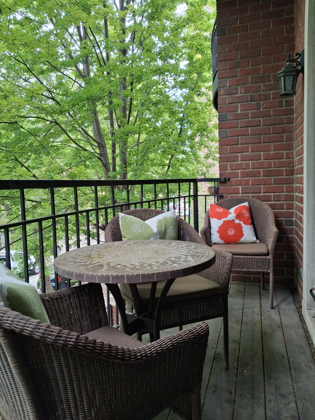 Wicker patio chairs and mosaic table set - photo 4