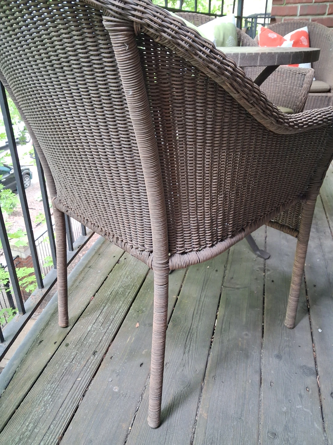 Wicker patio chairs and mosaic table set - photo 5