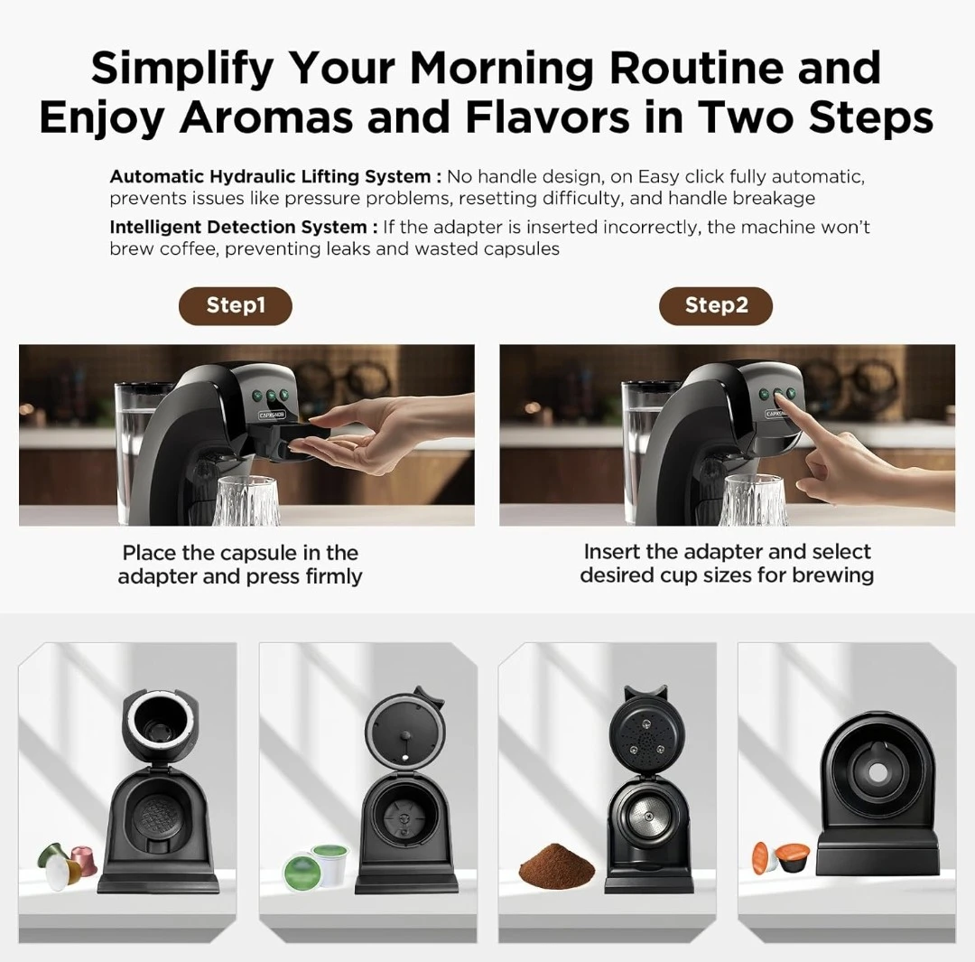CAPXSNOW Coffee Maker - Compatible with K-Cup, NES, DG Capsules - photo 3