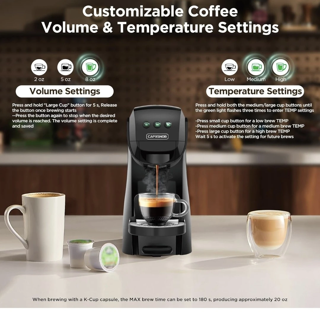 CAPXSNOW Coffee Maker - Compatible with K-Cup, NES, DG Capsules - photo 4