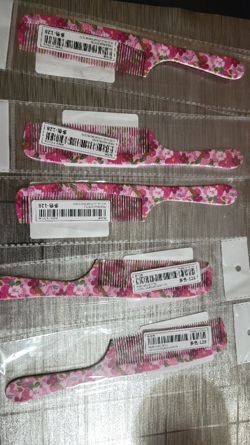 Pink Floral Comb Set