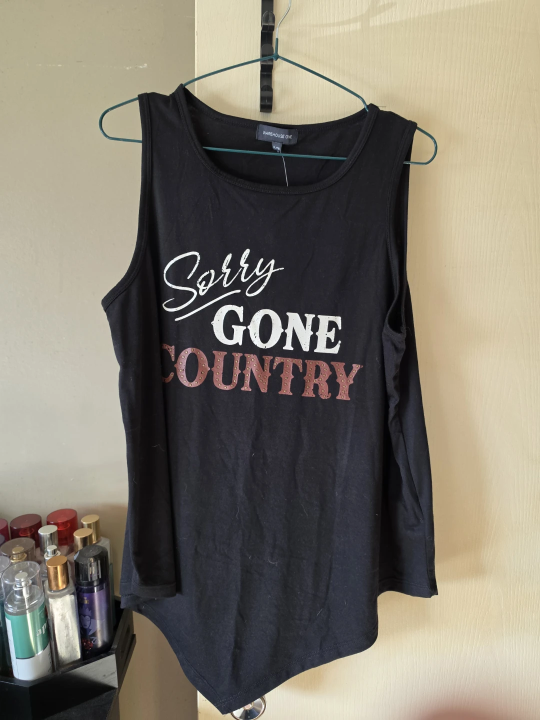 Warehouse One "Sorry Gone Country" Tank Top XL Black