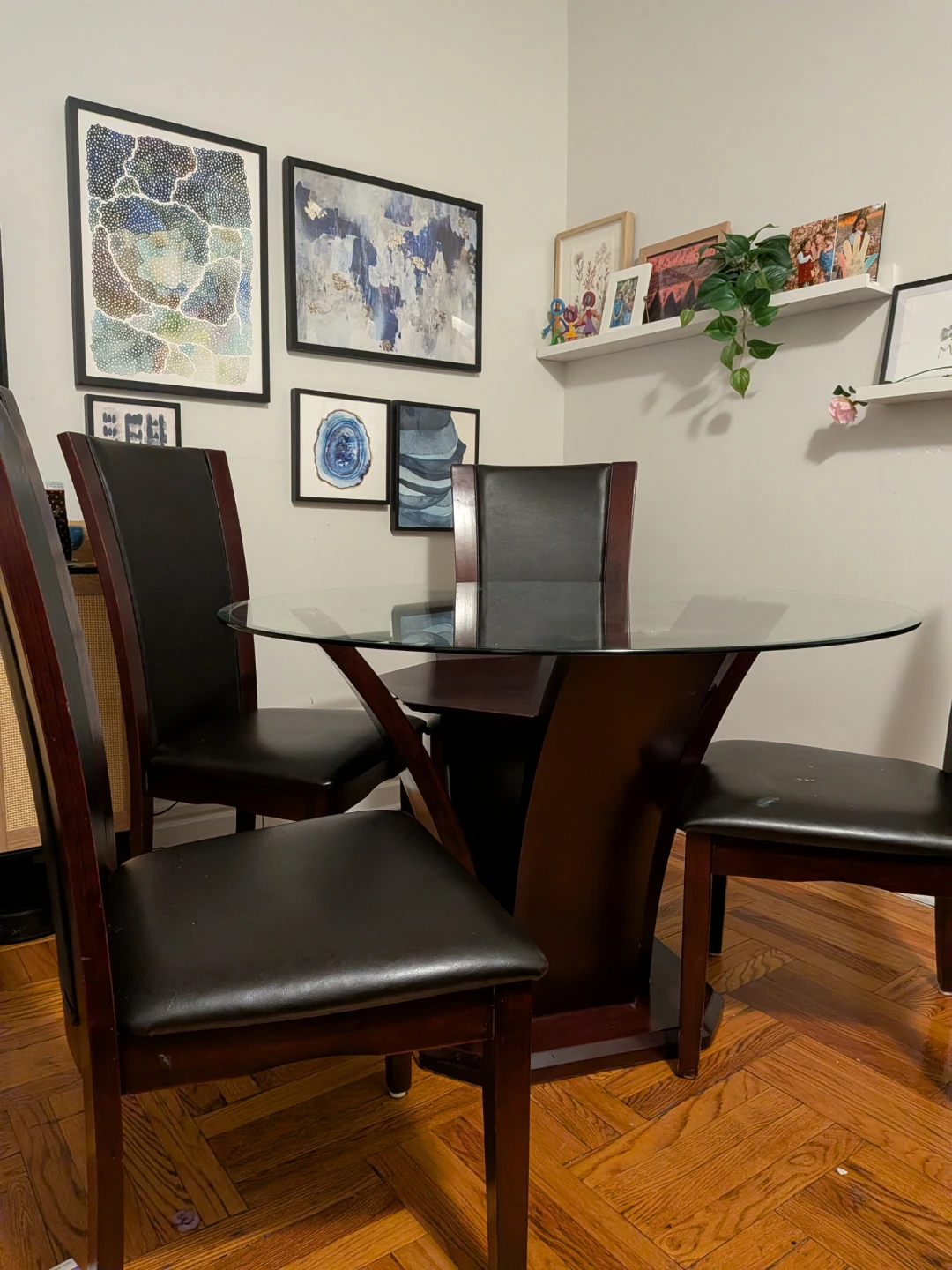 Glass Top Dining Table with 4 Chairs - photo 2