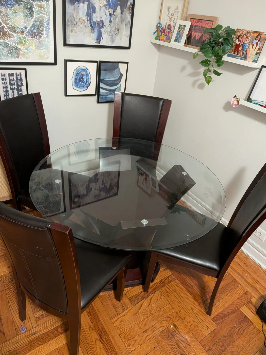 Glass Top Dining Table with 4 Chairs - photo 4