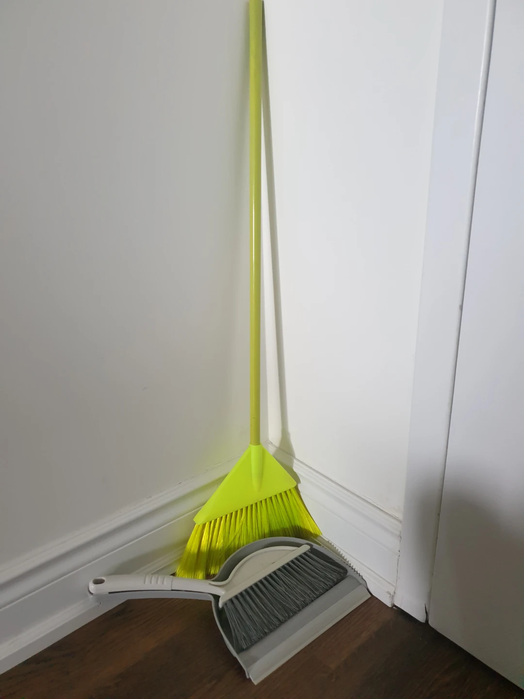 Bright Yellow Broom and Dustpan Set