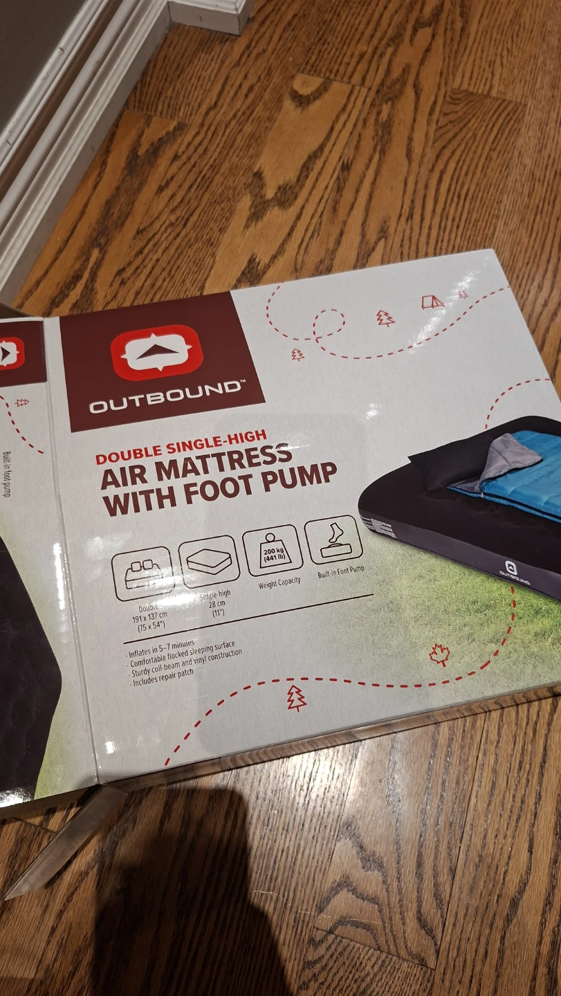 Outbound Double Single-High Air Mattress with Foot Pump