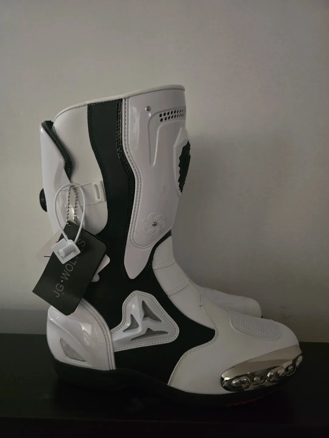 JG-WOLVES Motorcycle Boots - White/Black - photo 4