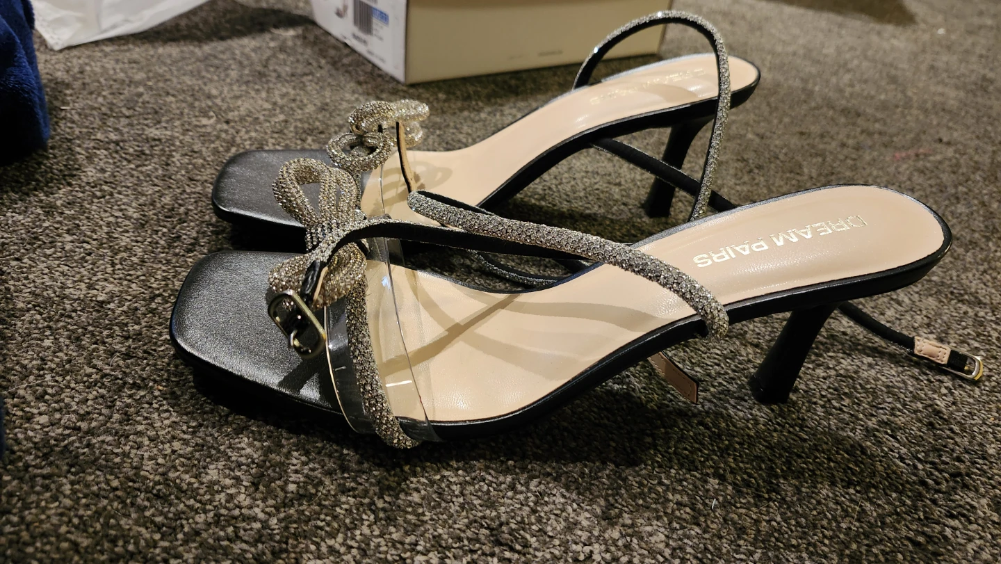 Dream Pairs Women's Rhinestone Bow Heels - Black, Size 11 - photo 3