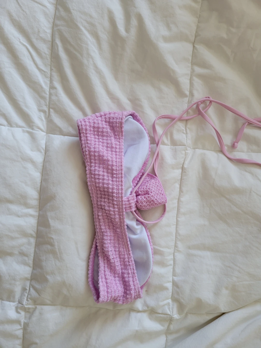 Women's XS Pink Waffle Knit Bikini - photo 3