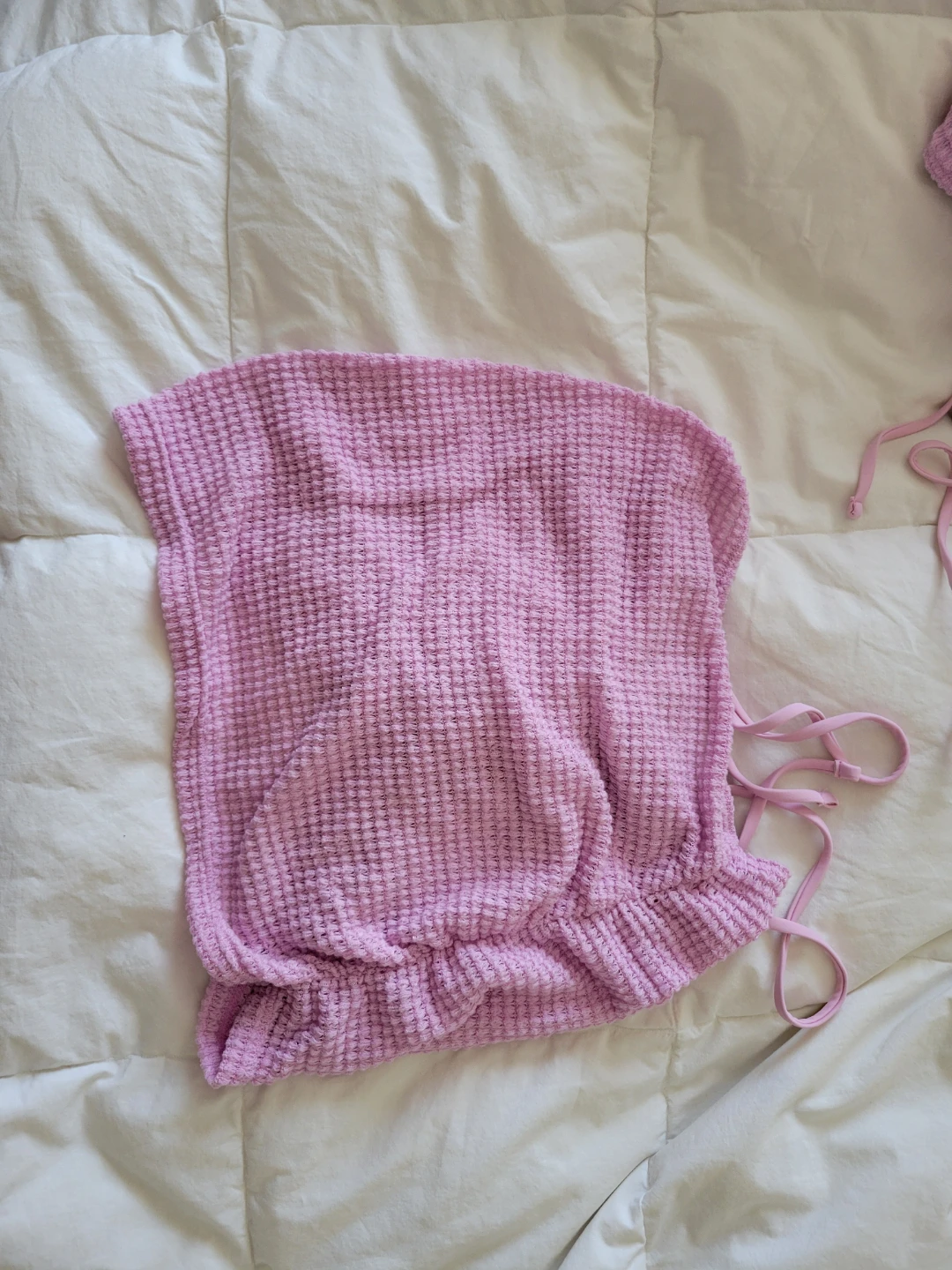 Women's XS Pink Waffle Knit Bikini - photo 4