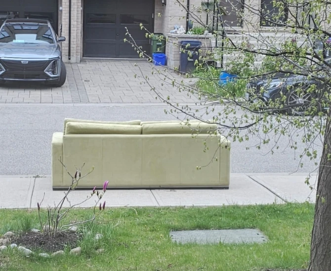 Free Sofa -curbside pickup in Etobicoke; first come first served - photo 2