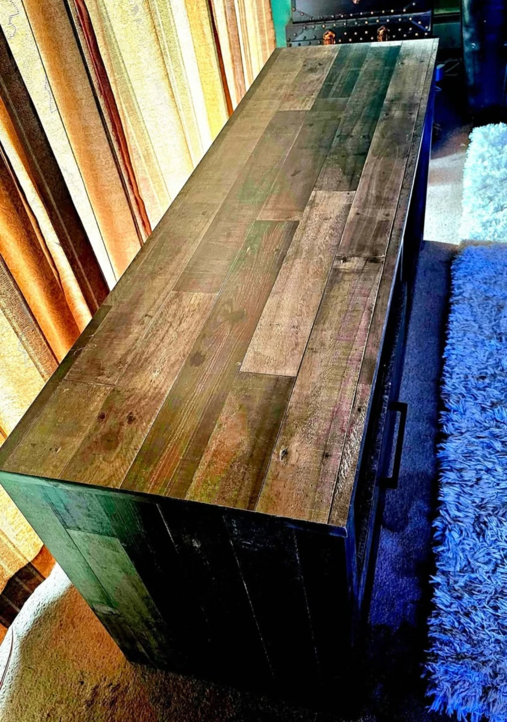 Long entertainment center.