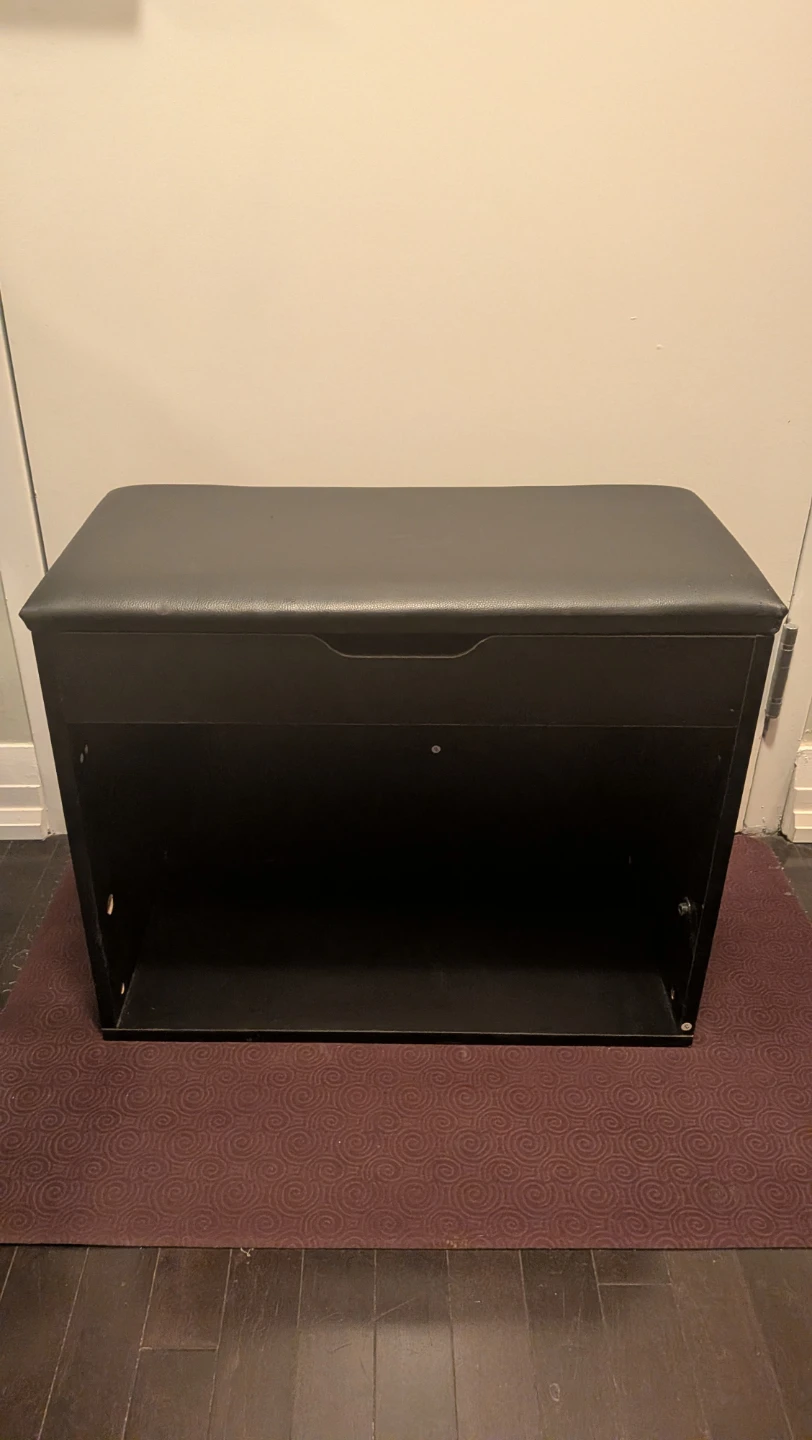 Black Storage Bench with 2 Fabric Bins, optional ottomans - photo 2